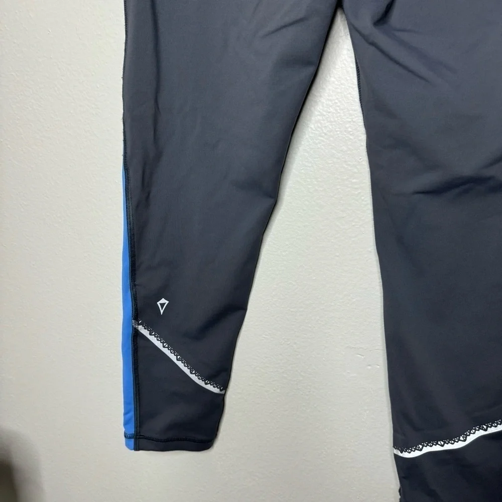 Ivivva by Lululemon Girls Leggings 12 Gray Blue Orange Colorblock Dance Gym